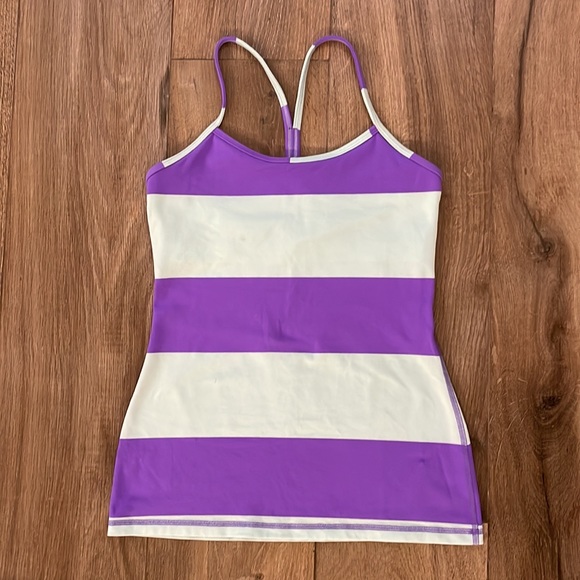 Lululemon Power Y Tank *Luon Light - Bold Stripe Power Purple - Picture 9 of 10